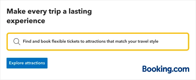 Booking.com — attractions and activities
